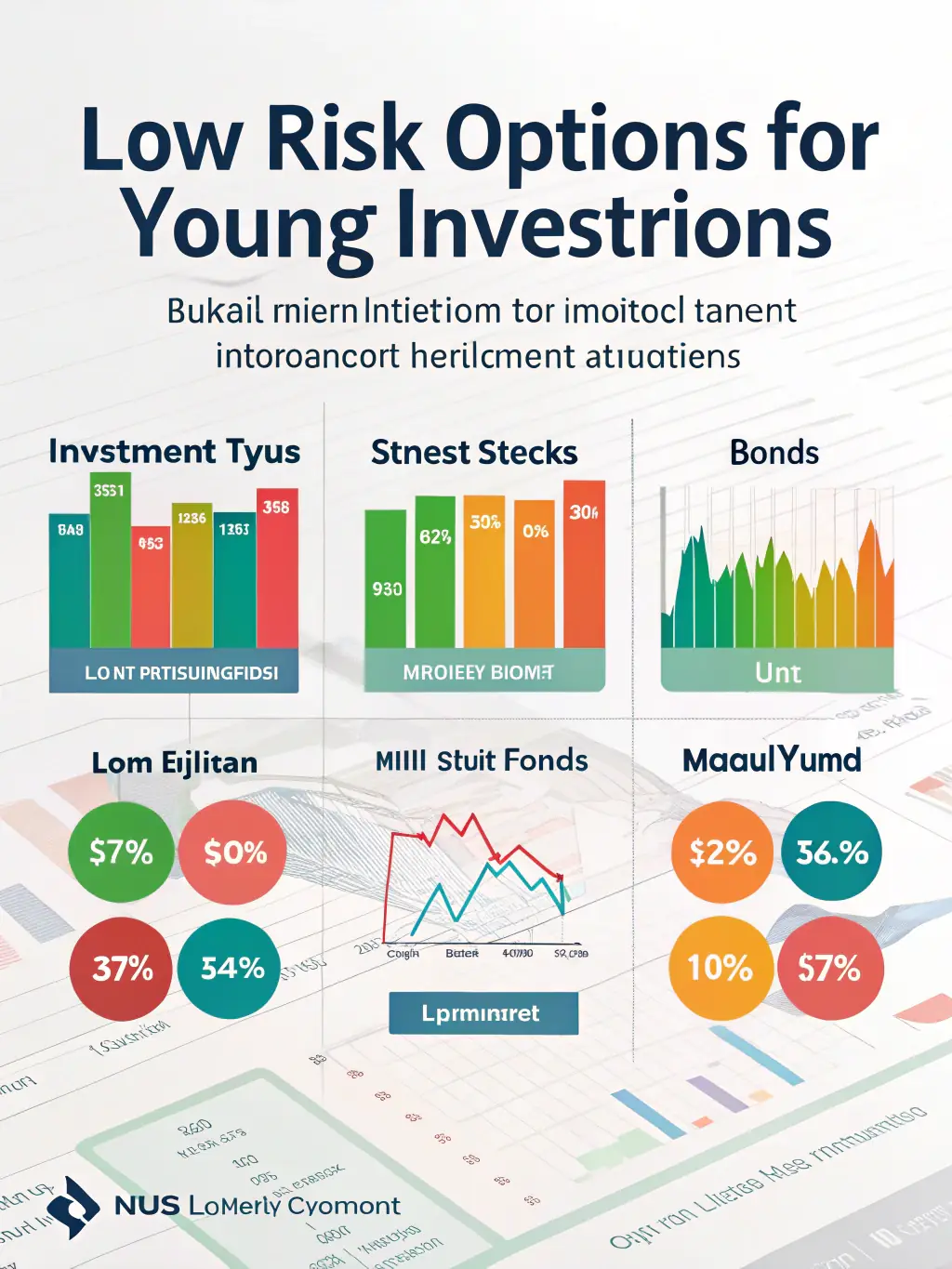 An infographic illustrating various investment types, such as stocks, bonds, and mutual funds, with clear explanations of their risk and return profiles.